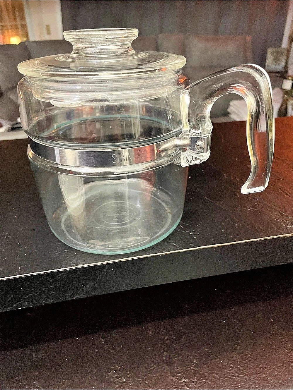 Pyrex Flameware Glass Coffee Percolator 6-Cup Clear & Silver